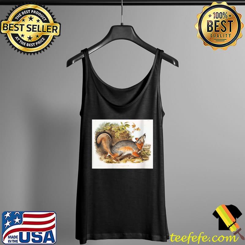 Vintage American Grey Fox Animal Illustration T-Shirt Tank Top Vintage American Grey Fox Animal Illustration T-Shirt Tank Top