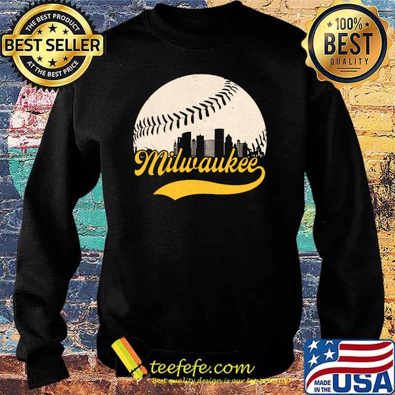 Vintage Distressed Milwaukee Baseball Apparel T-s Sweater Vintage Distressed Milwaukee Baseball Apparel T-s Sweater