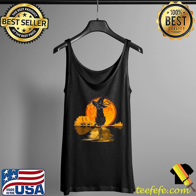 Vintage Halloween Scary Black Cat Witch Hat Moon Witchy T-Shirt Tank Top Vintage Halloween Scary Black Cat Witch Hat Moon Witchy T-Shirt Tank Top