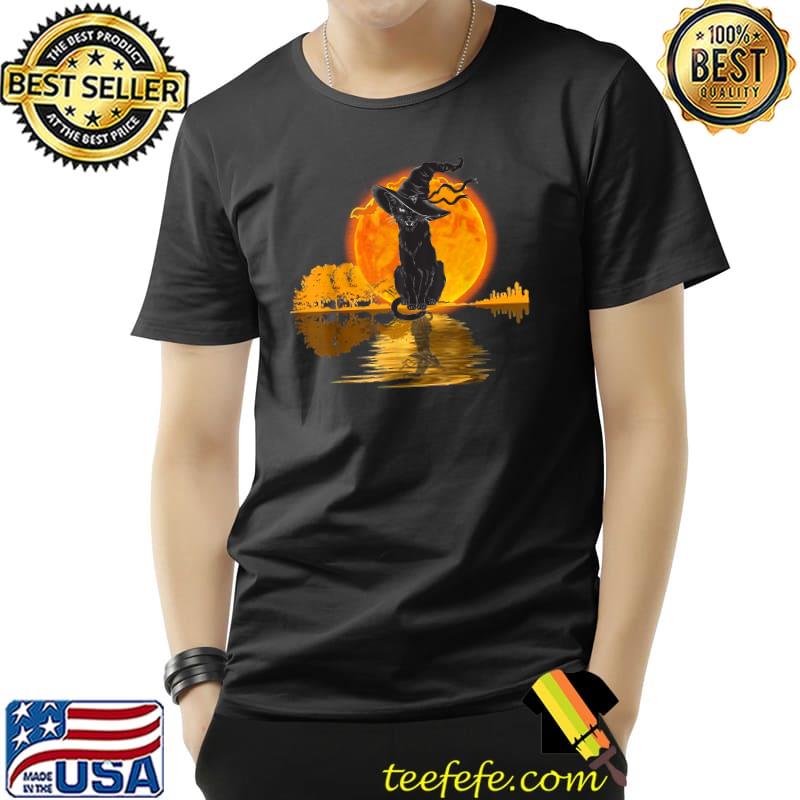 Vintage Halloween Scary Black Cat Witch Hat Moon Witchy T-Shirt Unisex Vintage Halloween Scary Black Cat Witch Hat Moon Witchy T-Shirt Unisex