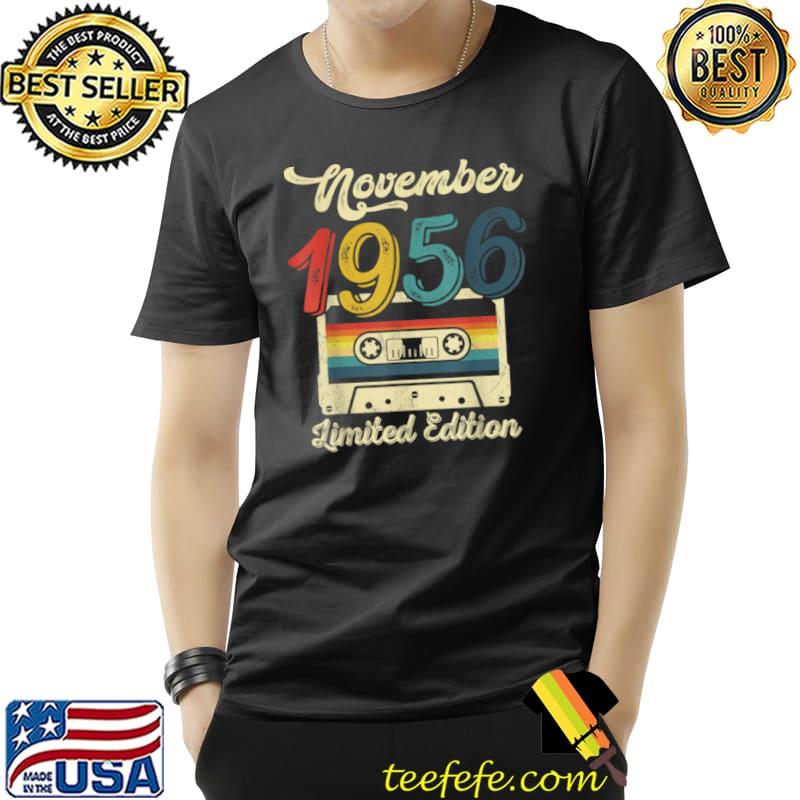 Vintage November 1956 Cassette 65th Birthday Decorations T Shirt Unisex Vintage November 1956 Cassette 65th Birthday Decorations T Shirt Unisex