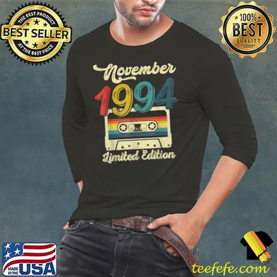 Vintage November 1994 Cassette 27th Birthday Decorations T Shirt