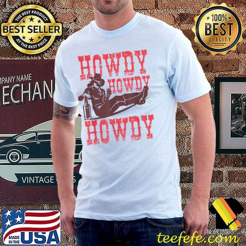 Vintage White Howdy Rodeo Western Country Southern Cowgirl T-Shirt