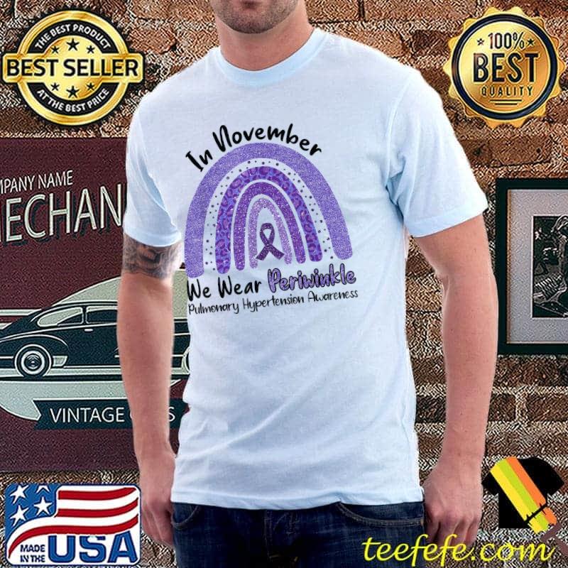 We wear periwinkle Rainbow pulmonary hypertension awareness T-Shirt Unisex We wear periwinkle Rainbow pulmonary hypertension awareness T-Shirt Unisex