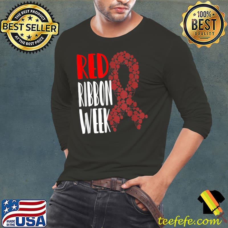 We Wear Red For Red Ribbon Week Awareness Rainbow Strong T-Shirt