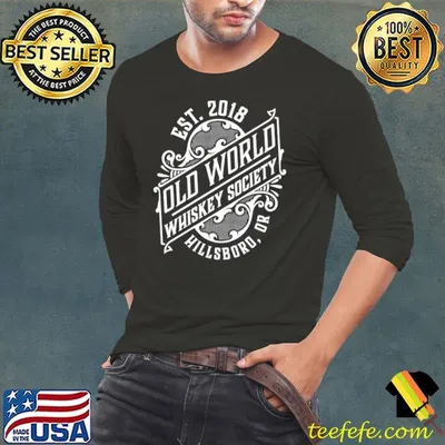 Whiskey Club White logo, Hillsboro est 2018 old world T-Shirt