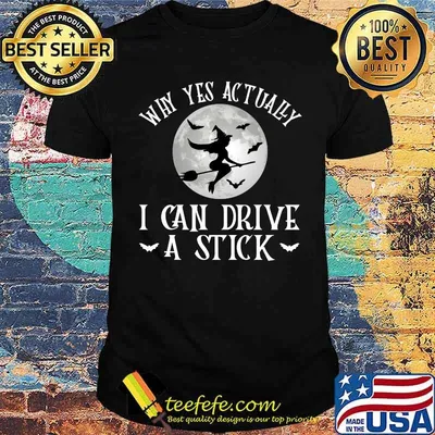 Why Yes Actually I Can Drive A Stick Witch Costume T-Shirt