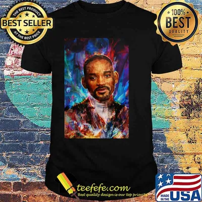 Will Smith Caricature Paint Colorful Shirt