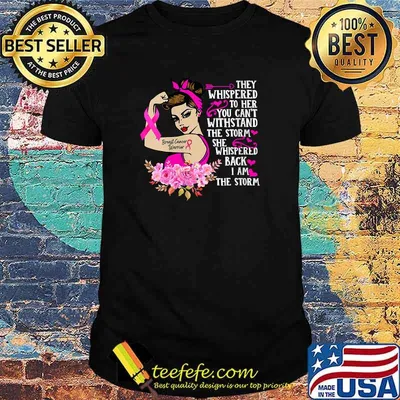 Women Breast Cancer Warrior Pink Ribbon I'm The Storm Strong T-Shirt