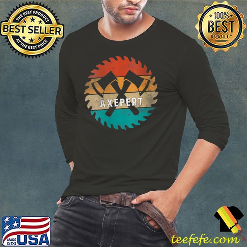 Womens Axpert Axe Throwing Vintage Retro T-Shirt Long Sleeve Tee Womens Axpert Axe Throwing Vintage Retro T-Shirt Long Sleeve Tee