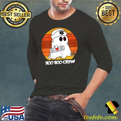 Womens Boo Boo Crew Nurse Shirt Funny Ghost Women Halloween Nurse T-Shirt