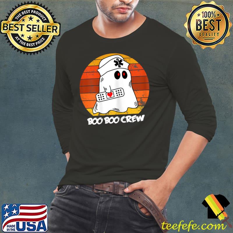 Womens Boo Boo Crew Nurse Shirt Funny Ghost Women Halloween Nurse T-Shirt