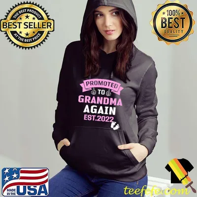 Womens Promoted To Grandma Again 2022 Pregnancy Reveal Premium T-Shirt