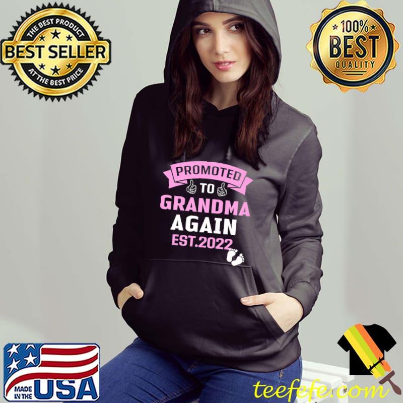 Womens Promoted To Grandma Again 2022 Pregnancy Reveal Premium T-Shirt
