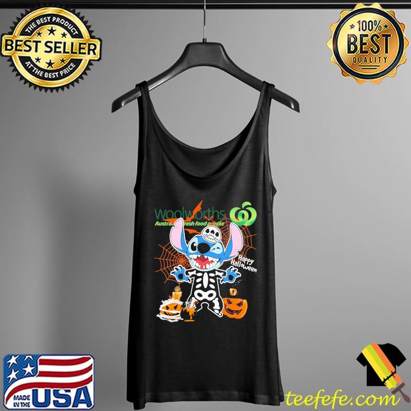Woolwoeths Stitch Skeletons Pumpkins Happy Halloween Shirt Tank Top Woolwoeths Stitch Skeletons Pumpkins Happy Halloween Shirt Tank Top