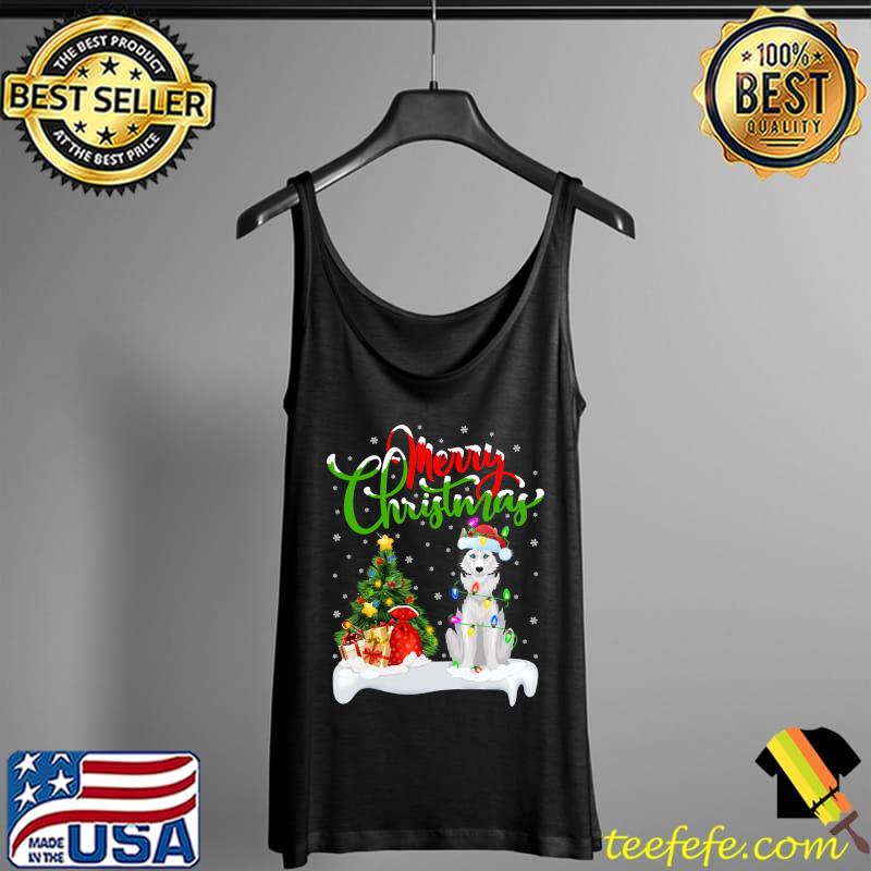 Xmas Lighting Matching Santa Siberian Husky Dog Christmas T-Shirt Tank Top Xmas Lighting Matching Santa Siberian Husky Dog Christmas T-Shirt Tank Top