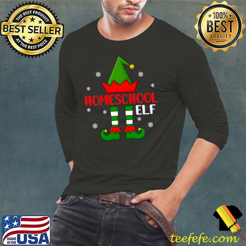 Xmas Lighting Santa Hat HomeSchool Elf Teacher Christmas T-Shirt Long Sleeve Tee Xmas Lighting Santa Hat HomeSchool Elf Teacher Christmas T-Shirt Long Sleeve Tee