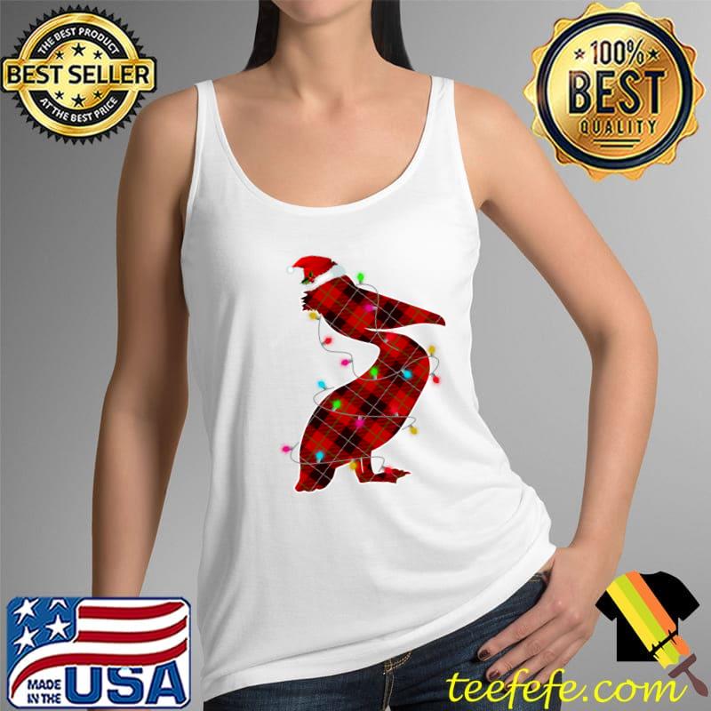 Xmas Pajama Red Plaid Christmas Lights Pelican Animals T-s Tank Top Xmas Pajama Red Plaid Christmas Lights Pelican Animals T-s Tank Top