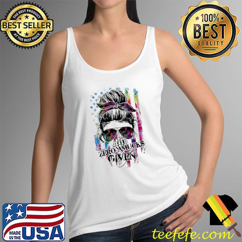 Zero amucks given skull american flag tie dye halloween s Tank Top Zero amucks given skull american flag tie dye halloween s Tank Top
