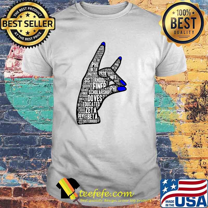 Zeta-1920 Hand Sign Phi-Beta Words T-Shirt