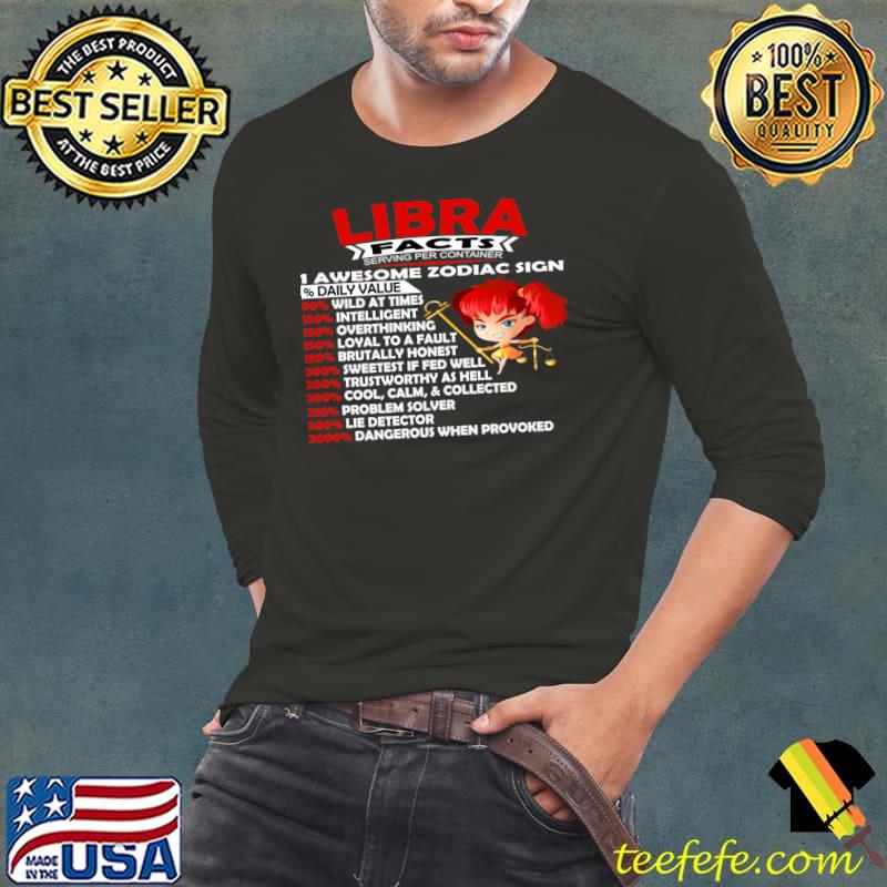 Zodiac Libra Facts Servings Per Person T-s Long Sleeve Tee Zodiac Libra Facts Servings Per Person T-s Long Sleeve Tee