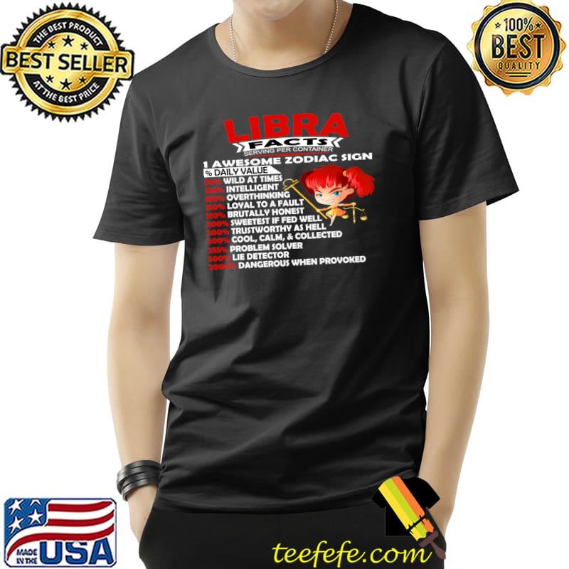 Zodiac Libra Facts Servings Per Person T-s Unisex Zodiac Libra Facts Servings Per Person T-s Unisex