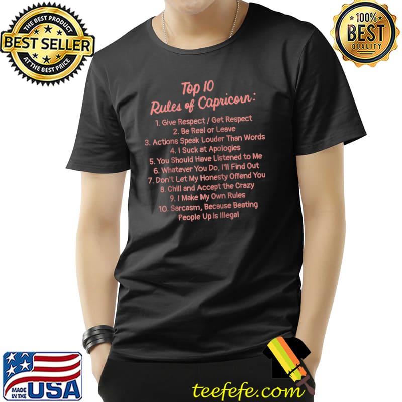 Zodiac Sign Funny Top 10 Rules Of Capricorn Raglan Baseball T-s Unisex Zodiac Sign Funny Top 10 Rules Of Capricorn Raglan Baseball T-s Unisex
