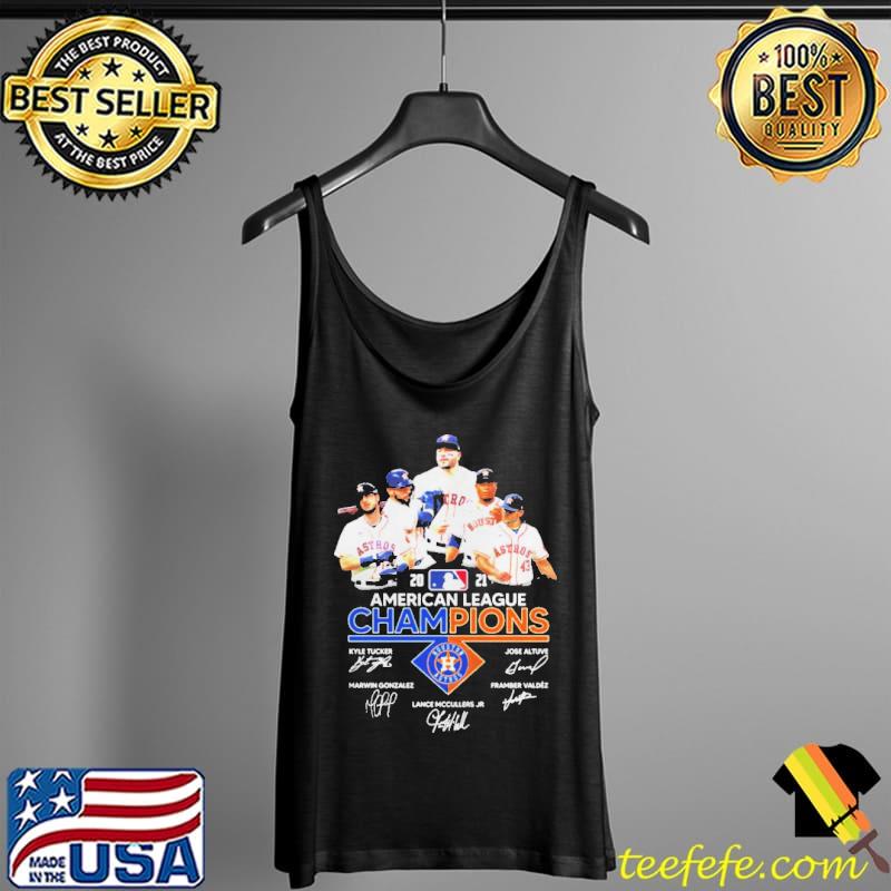 2021 American League Champions Houston Astros Kyle Tucker Jose Altuve Signatures Shirt Tank Top 2021 American League Champions Houston Astros Kyle Tucker Jose Altuve Signatures Shirt Tank Top