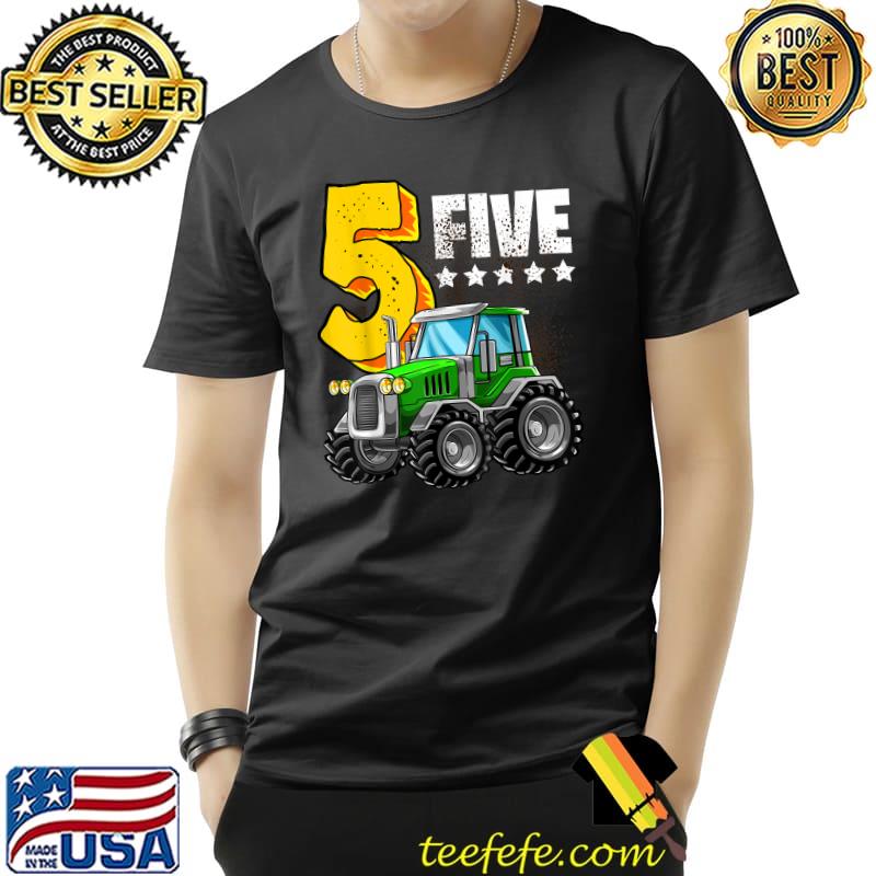 5th Tractor Birthday Party Farm Educational 5 Year Old Boys T-Shirt Unisex 5th Tractor Birthday Party Farm Educational 5 Year Old Boys T-Shirt Unisex