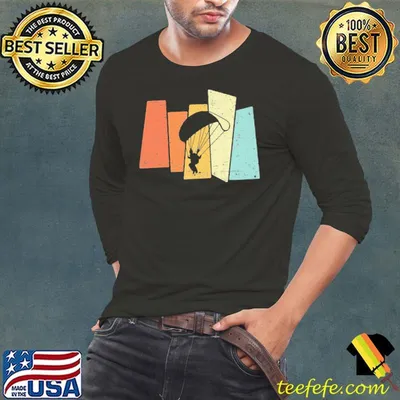 80s Retro Paragliding Silhouette Skydiving Vintage Shirt