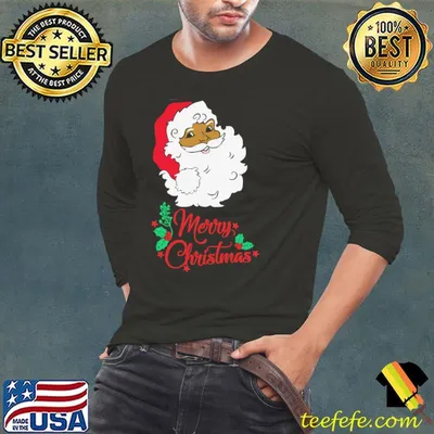 African Black Santa Claus Merry Christmas Shirt