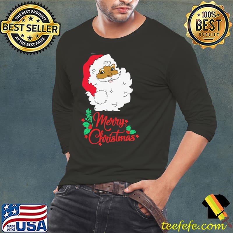 African Black Santa Claus Merry Christmas Shirt