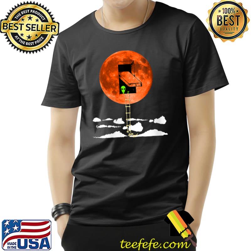 Alien extraterrestrial on ladder clouds space T-Shirt Unisex Alien extraterrestrial on ladder clouds space T-Shirt Unisex