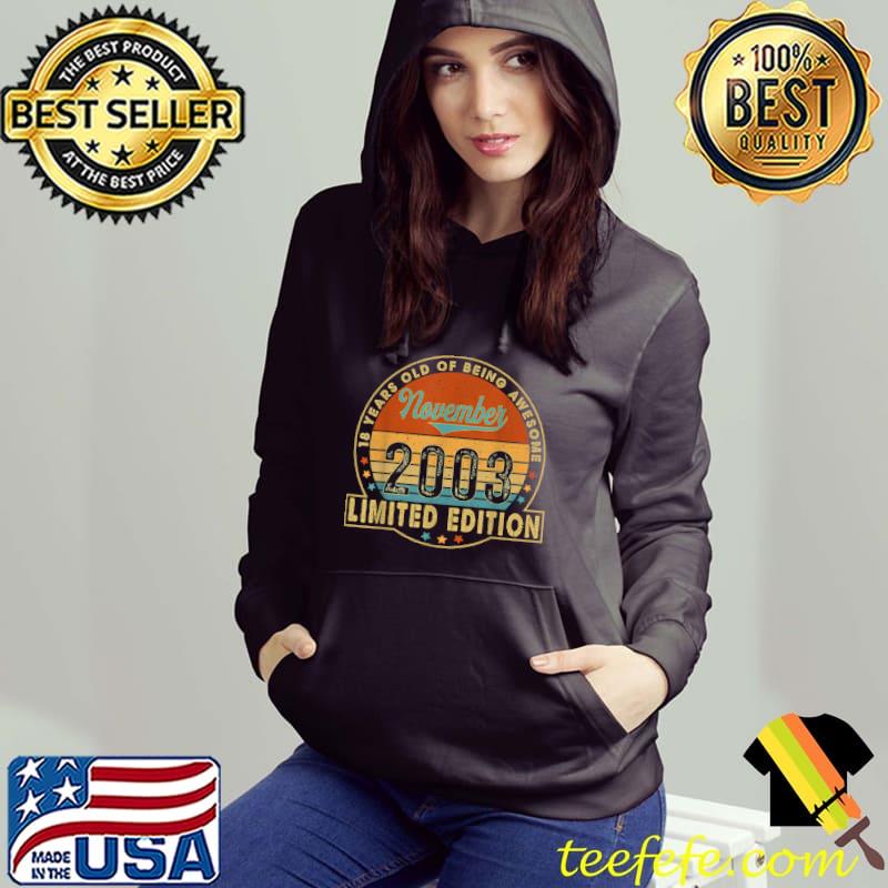 Awesome 18th Birthday Born in 2003 Vintage 18 Years Old Decor T Shirt Awesome 18th Birthday Born in 2003 Vintage 18 Years Old Decor T Shirt