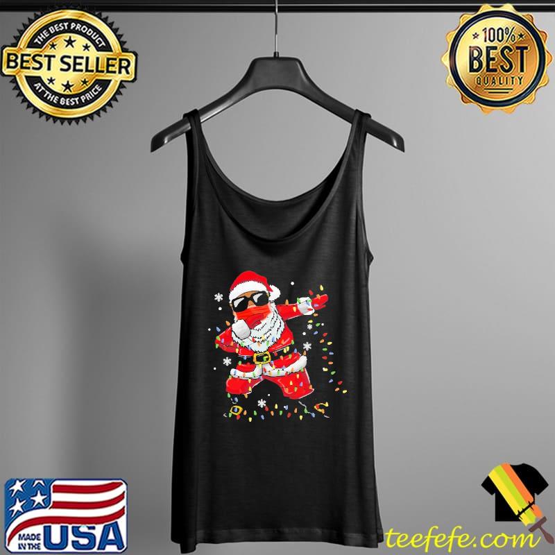 Awesome dabbing African American Santa Mask Christmas Light Shirt Tank Top Awesome dabbing African American Santa Mask Christmas Light Shirt Tank Top
