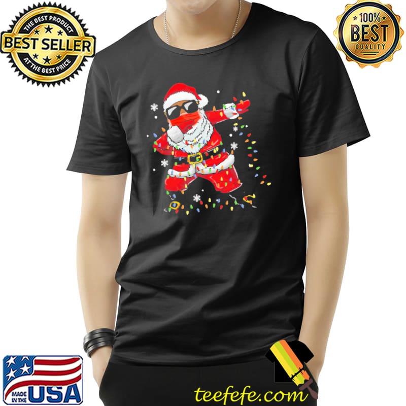 Awesome dabbing African American Santa Mask Christmas Light Shirt Unisex Awesome dabbing African American Santa Mask Christmas Light Shirt Unisex
