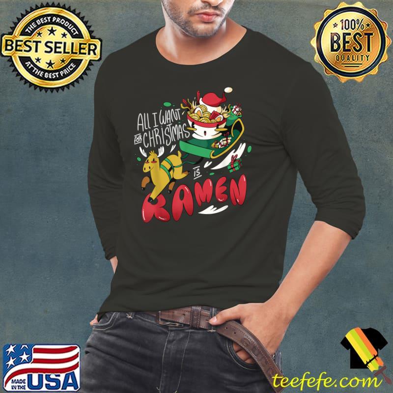 Awesome Funny Christmas Ramen Bowl - Kawaii Japanese Noodles T-Shirt Long Sleeve Tee Awesome Funny Christmas Ramen Bowl - Kawaii Japanese Noodles T-Shirt Long Sleeve Tee