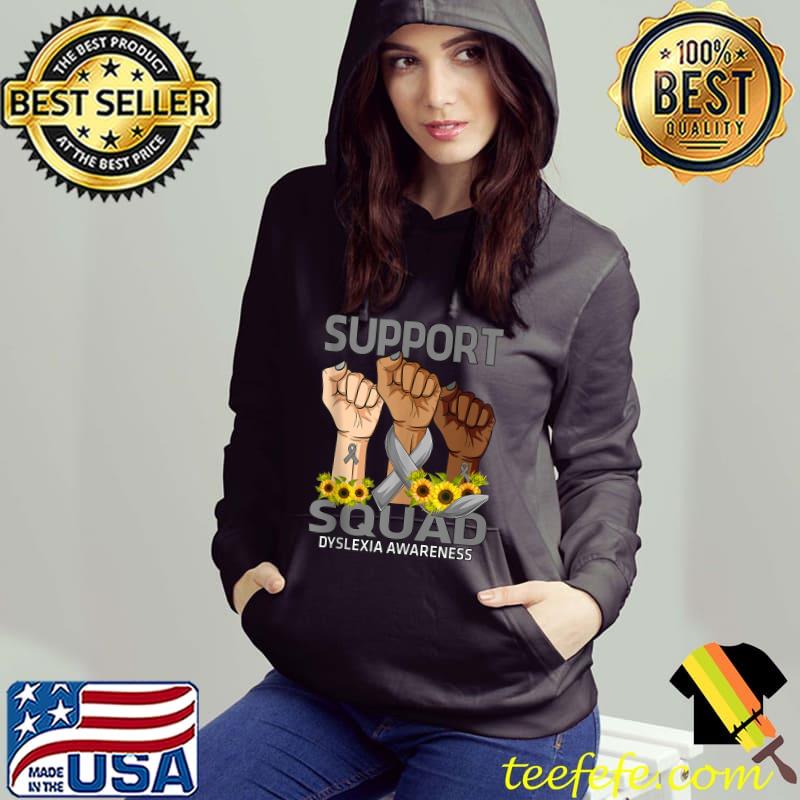 Awesome Hand Support Squad Dyslexia Awareness Sunflower T-shirt
