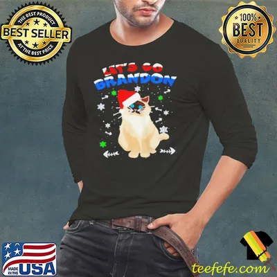 Awesome let's go brandon cat christmas shirt