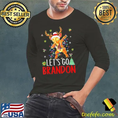Awesome Let’s Go Brandon Christmas Reindeer Dabbing T-Shirt