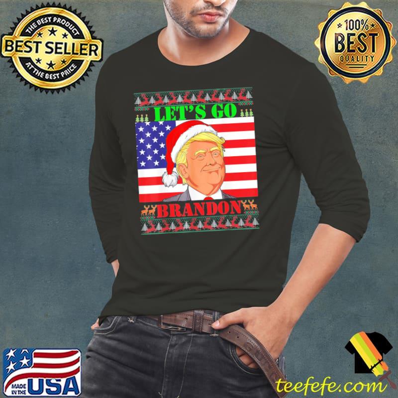 Awesome let’s Go Brandon Trump Ugly Christmas Sweater Us Flag T-Shirt Awesome let’s Go Brandon Trump Ugly Christmas Sweater Us Flag T-Shirt