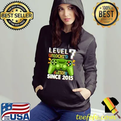 Awesome Level 7 Unlocked Awesome 2015 Video Game 7th Birthday Kids T-Shirt