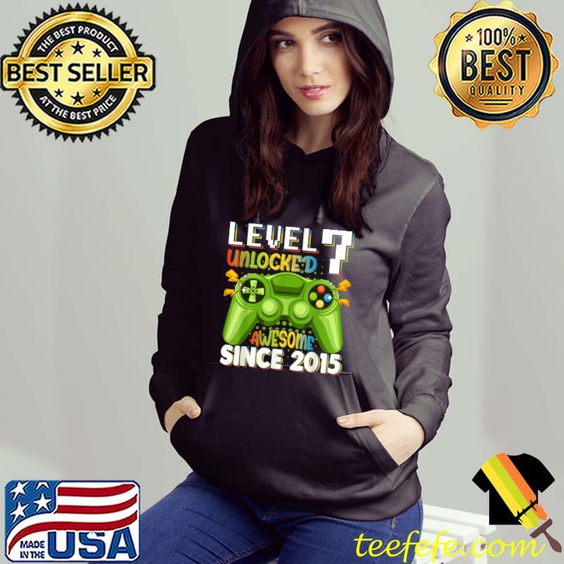 Awesome Level 7 Unlocked Awesome 2015 Video Game 7th Birthday Kids T-Shirt Awesome Level 7 Unlocked Awesome 2015 Video Game 7th Birthday Kids T-Shirt