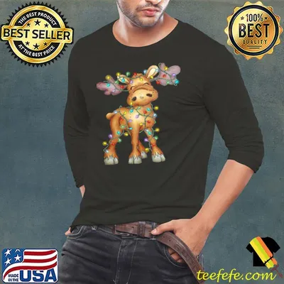 Awesome moose Christmas Colors Light shirt