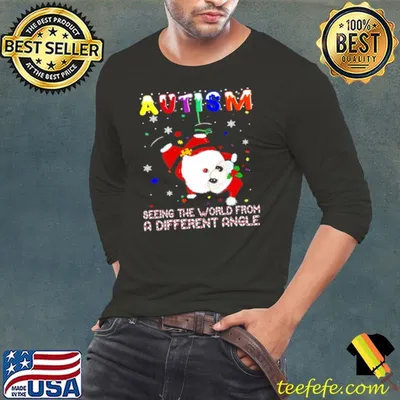 Awesome Santa Claus Autism seeing the world from a different angle Christmas shirt