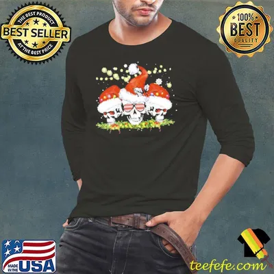 Awesome Santa Skulls Light Merry Christmas Unisex Sweatshirt