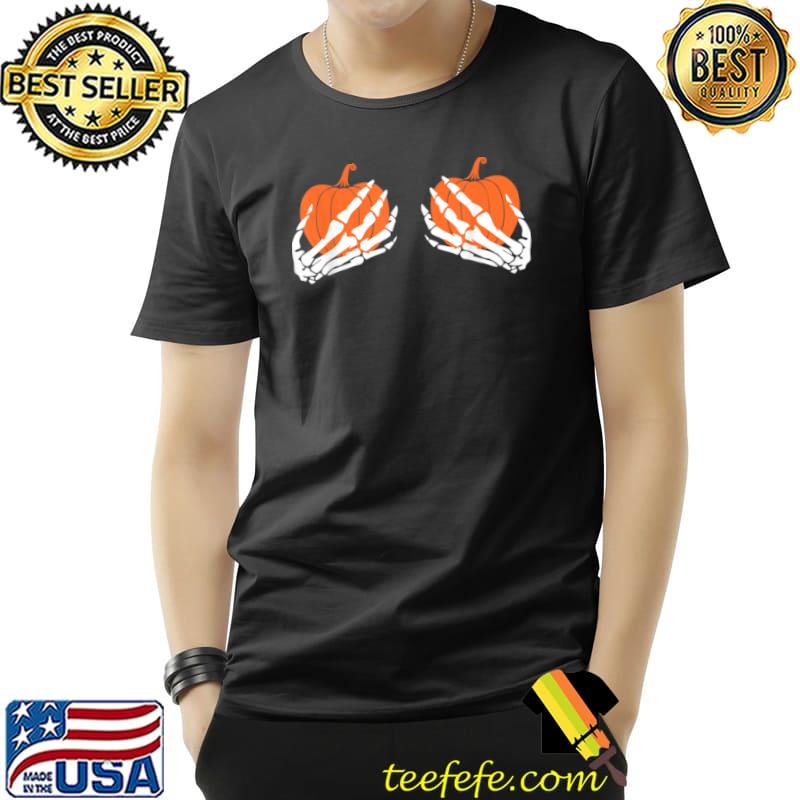 Awesome Skeleto& Hand Bra Pumpkin, Halloween, Autumn, Pumpkin T Shirt Unisex Awesome Skeleto& Hand Bra Pumpkin, Halloween, Autumn, Pumpkin T Shirt Unisex