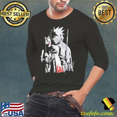 Awesome Tricou Barbati Naruto Shippuden, Kakashi anbu negru, Negru shirt