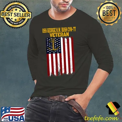Awesome USS George H.W. Bush CVN-77 Aircraft Carrier Veteran's Day T-Shirt