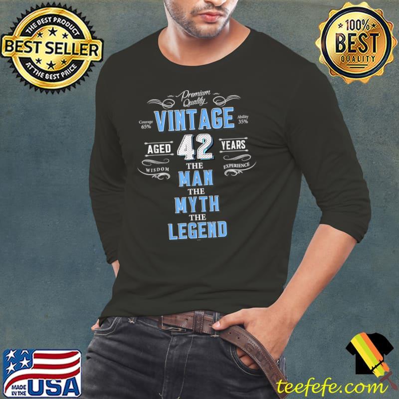 Awesome Vintage 42nd birthday gift for him aged 42 years old T-Shirt Long Sleeve Tee Awesome Vintage 42nd birthday gift for him aged 42 years old T-Shirt Long Sleeve Tee